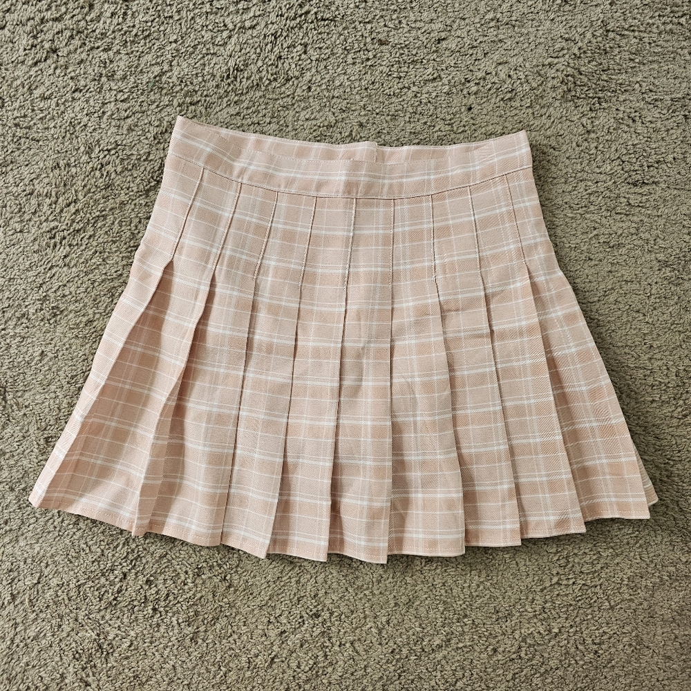 Kawaii Pastel Goth Pink Pleated Tennis Mini Skirt Cosplay School Girl